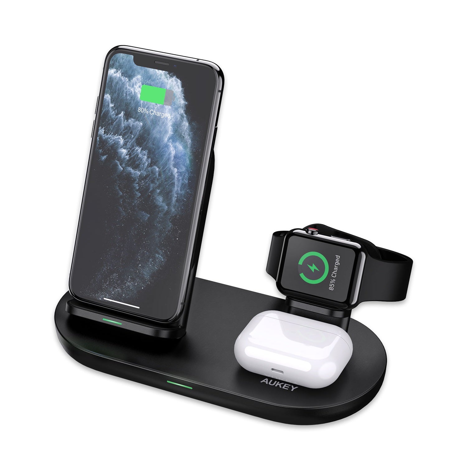 Aukey LC-A3 3 in 1 AirCore Wireless Charging Station Stand Charging