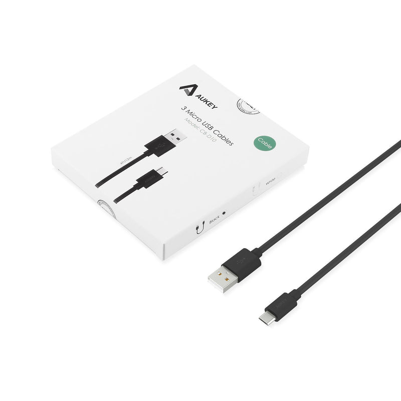 AUKEY CB-D10 20AWG QUalcomm Quick Charge 2.0/3.0 Micro USB Cable (3Pack) - Aukey Malaysia Official Store