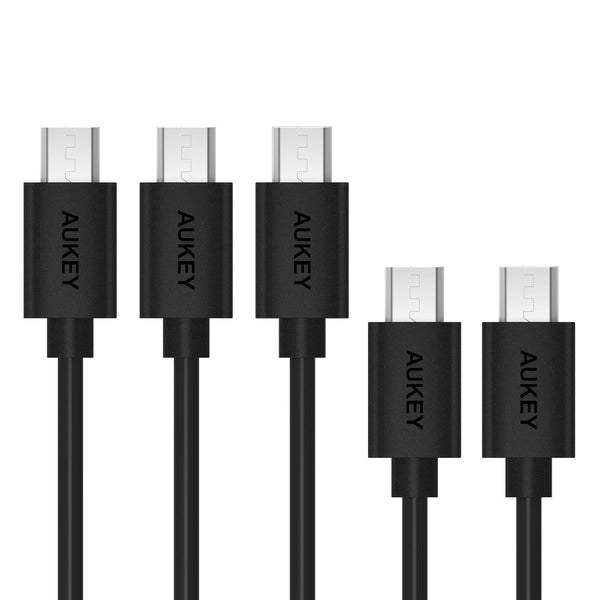 AUKEY CB-D5 Qualcomm Quick Charge 2.0 3.0 Micro USB 2.0 Cable (3 X 1 M 1X 2M 1 X 0.3m) 5 Pack - Aukey Malaysia Official Store
