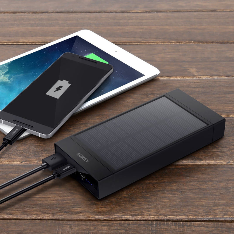 AUKEY PB-P23 16000mAh Qualcomm Quick Charge 3.0 Solar Power Bank USB C Output - Aukey Malaysia Official Store