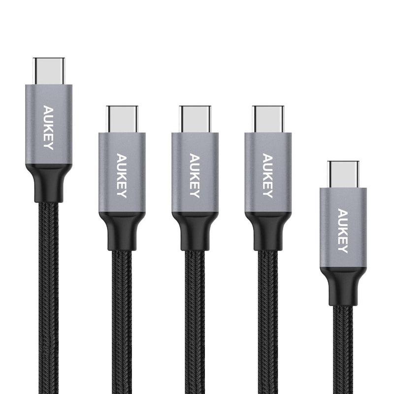 CB-CMD2  USB A To USB C Quick Charge 3.0 Durable Braided Nylon Cable (5 Pack)