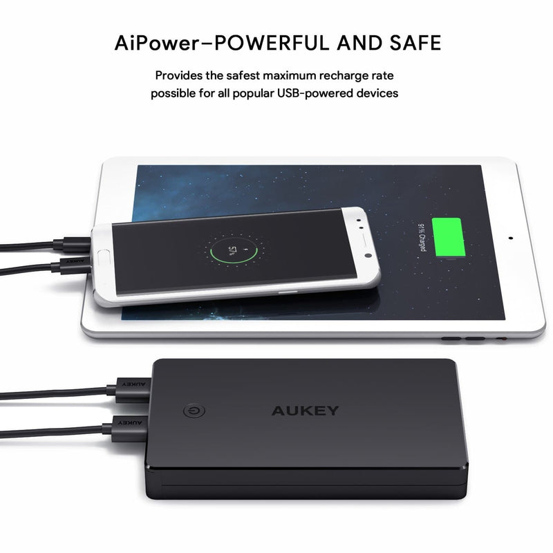 AUKEY PB-N36 V2 3.4A Dual Turbo Recharge AiPower 20000mAh Power Bank - Aukey Malaysia Official Store