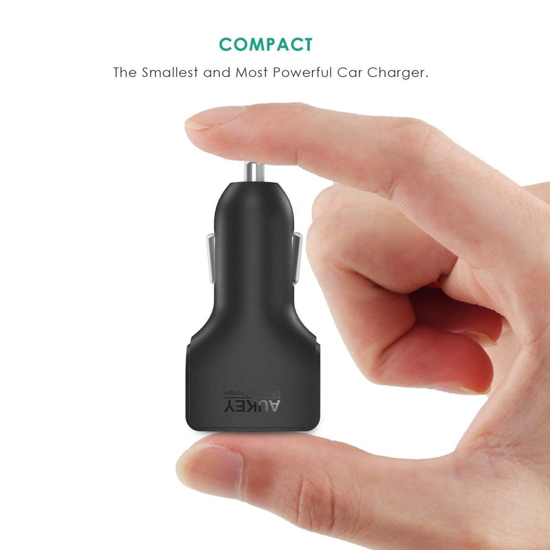 AUKEY CC-S3 24W 4.8A Compact Dual Port Car Charger with AiPower - Aukey Malaysia Official Store