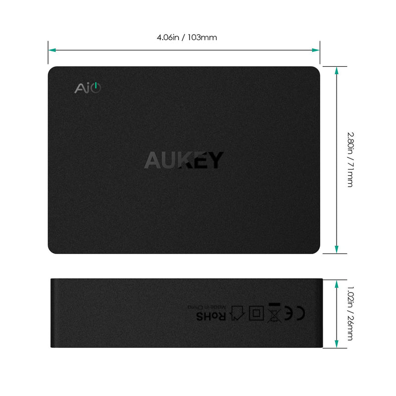 AUKEY PA-Y6 60W TYPE-C 6-Port Qualcomm Quick Charge 3.0 Charging Station - Aukey Malaysia Official Store
