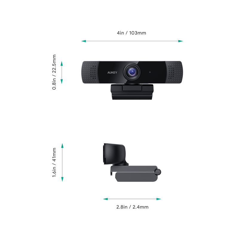 PC-LM1E 1080p FHD Webcam Live Streaming Camera with Stereo Microphone