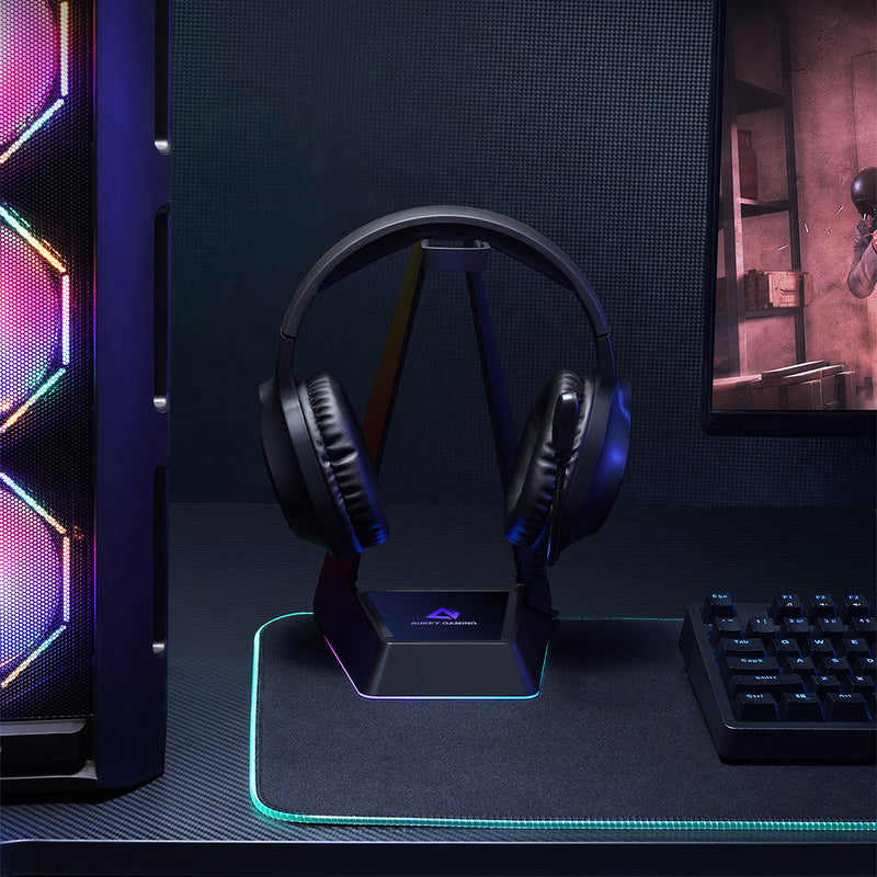 GH-S8 RGB Gaming Headset Stand with 3 USB Ports